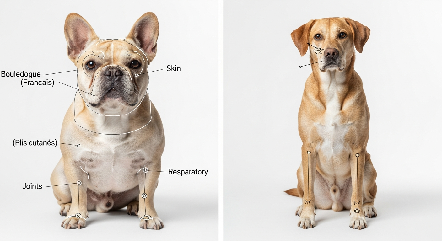 Comparaison tarification assurance entre bouledogue et chien croisé