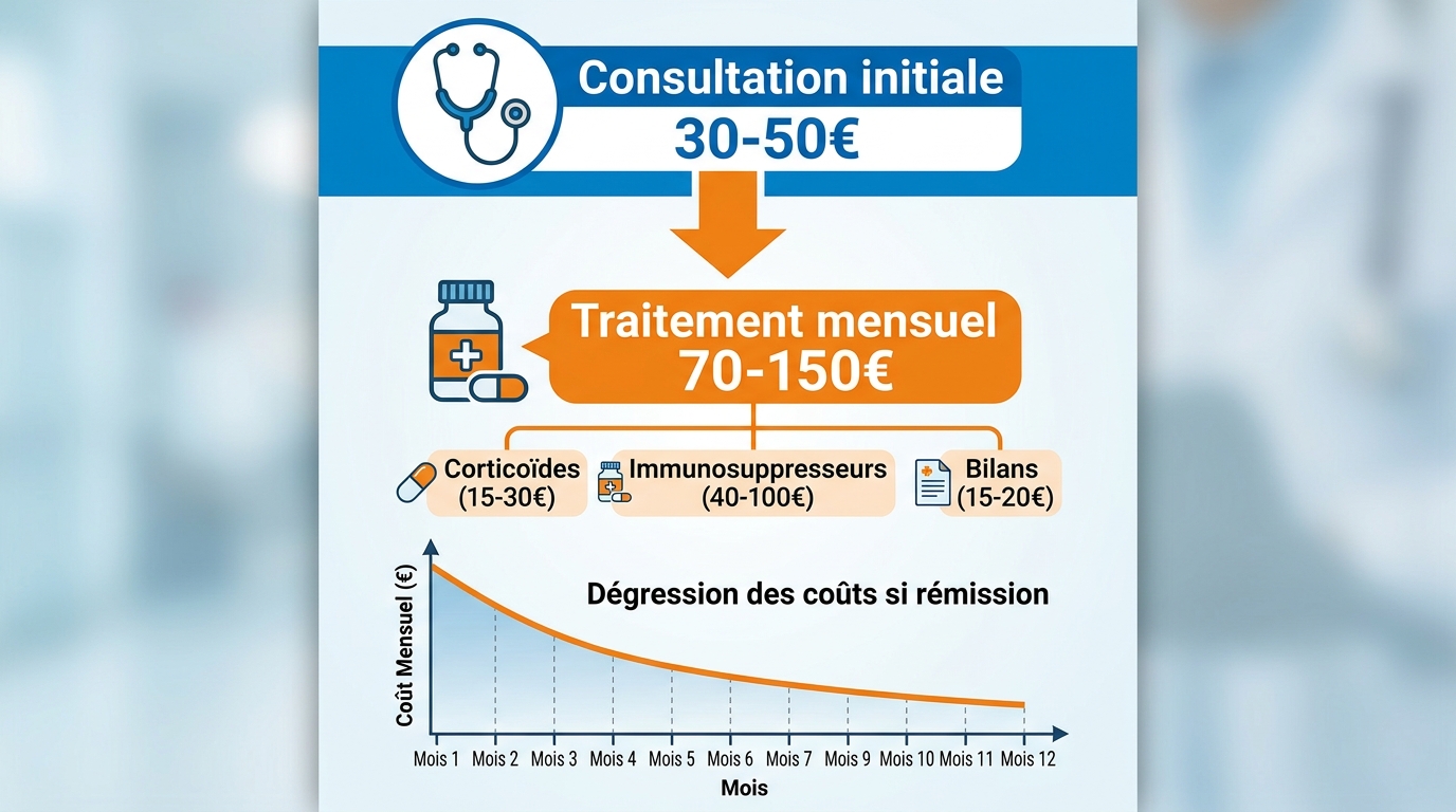 Infographie coût traitement maladie auto-immune chien 2026