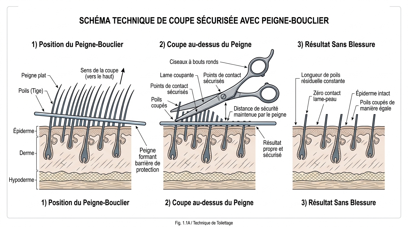 Technique peigne bouclier démêlage chat sécurisé sans blessure
