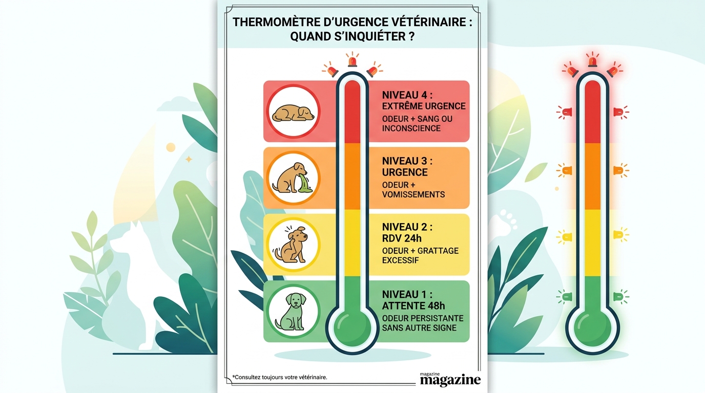 Thermomètre urgence odeur chien niveaux gravité vétérinaire