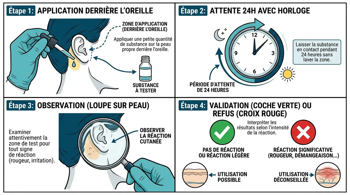 Schéma protocole patch test 24h chien remède naturel