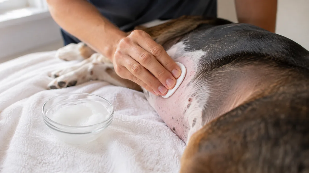 Application huile coco chien qui se gratte soin naturel