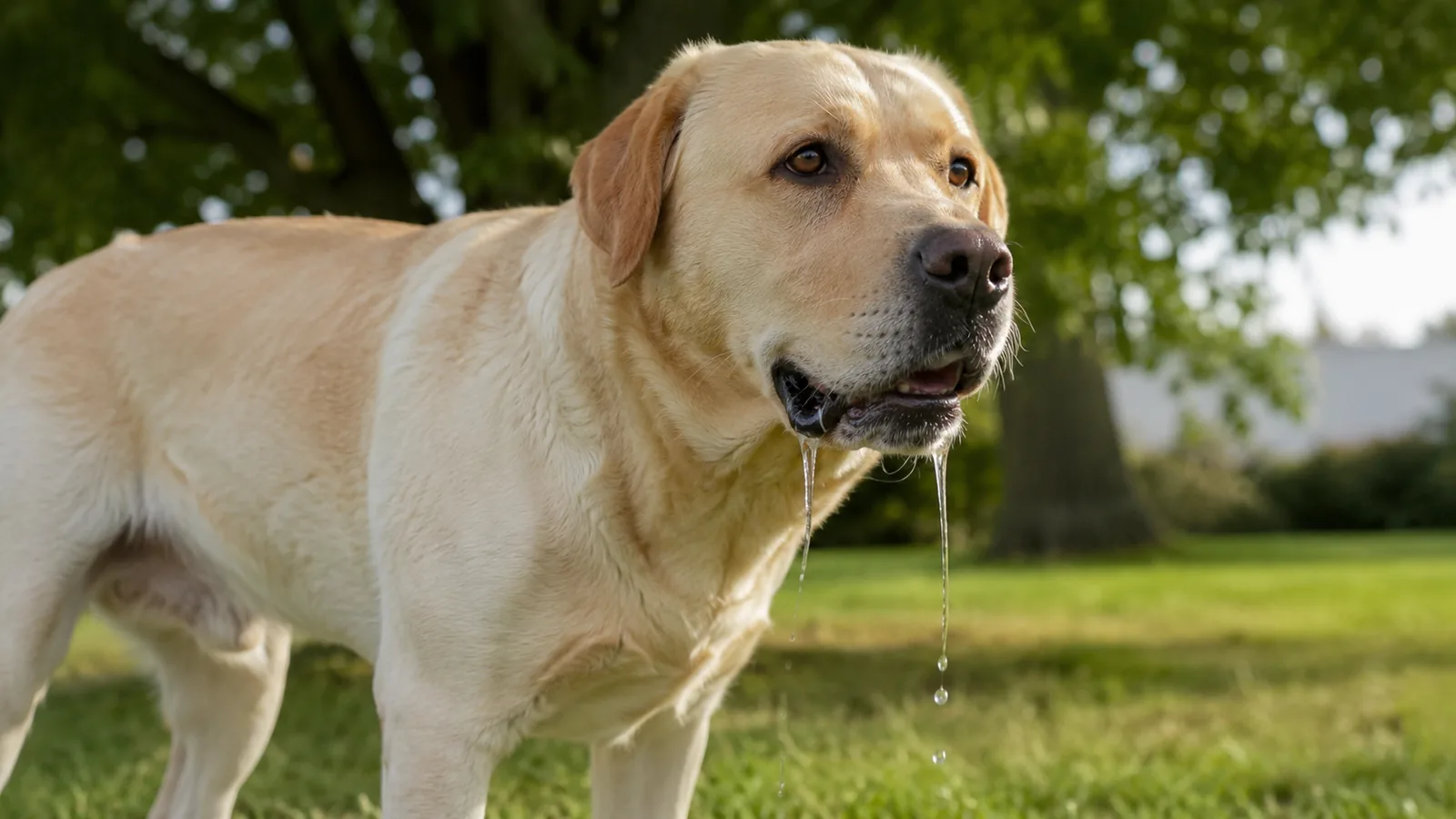 Chien qui bave goutte à goutte : causes et urgence