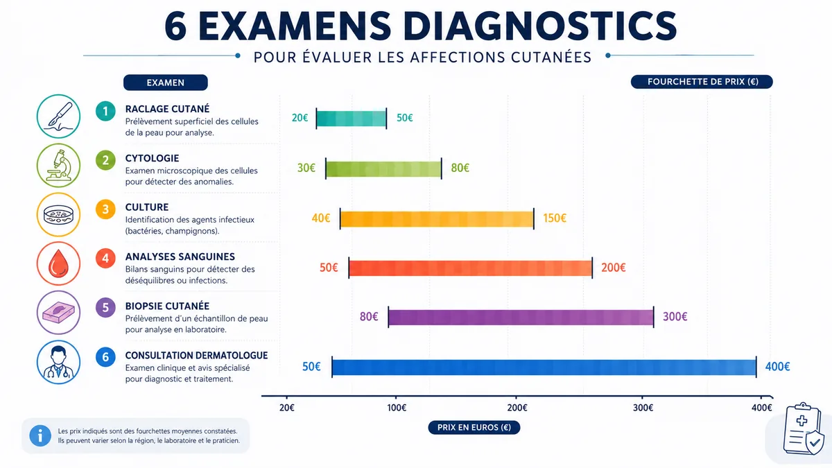 Infographie des coûts des examens dermatologiques chez le chien