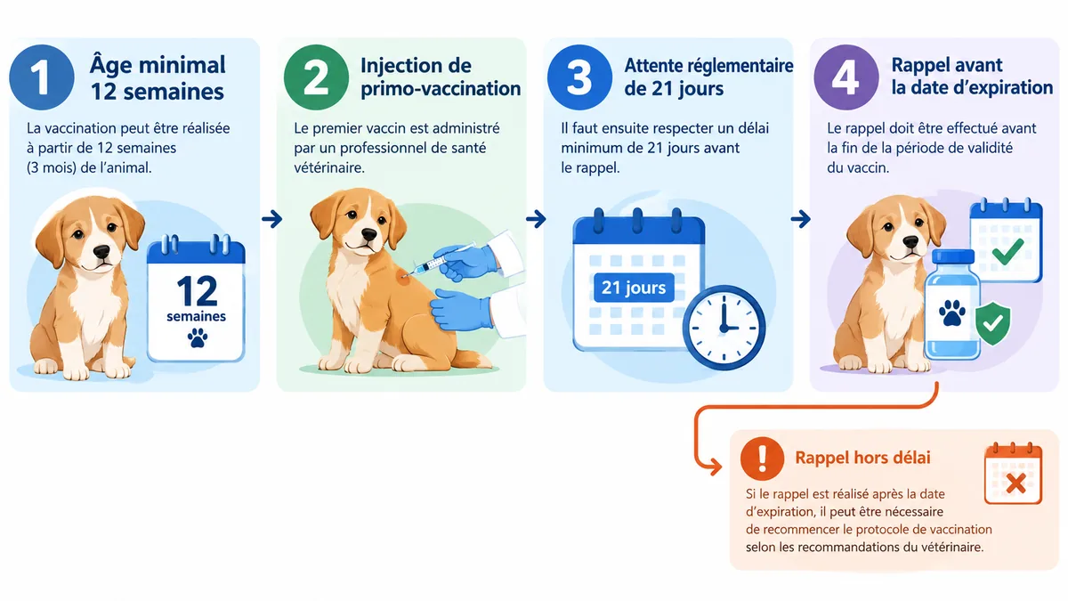 Calendrier visuel du vaccin antirabique du chien