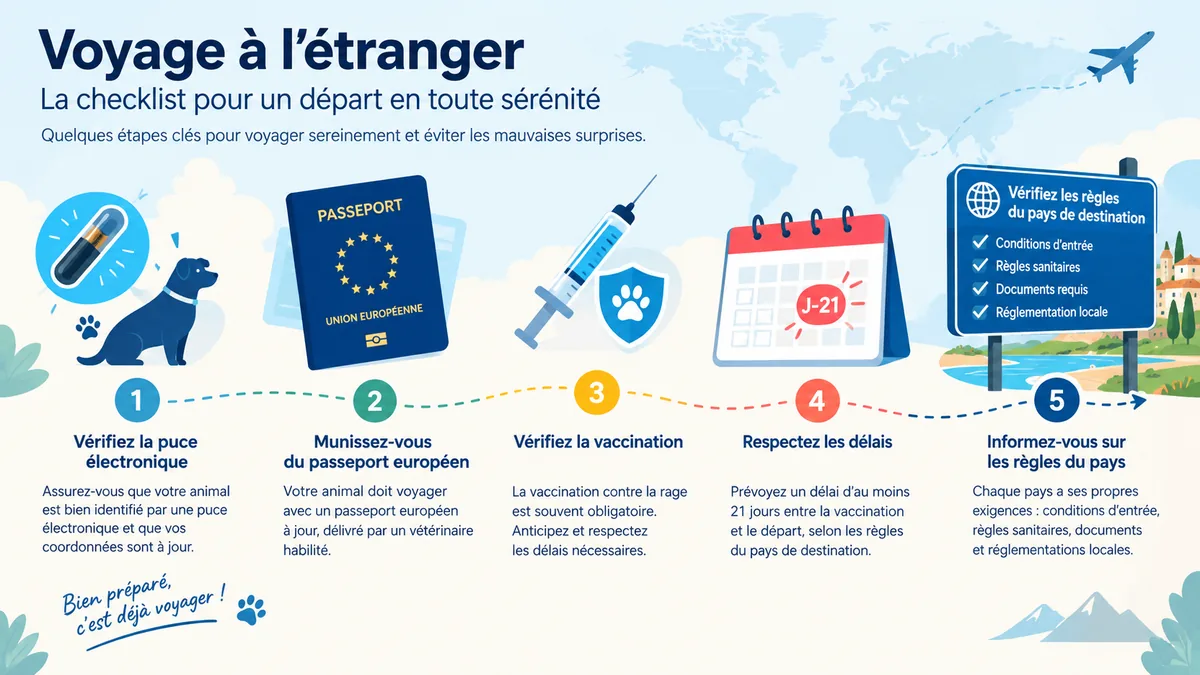 Étapes administratives pour voyager avec un chien vacciné