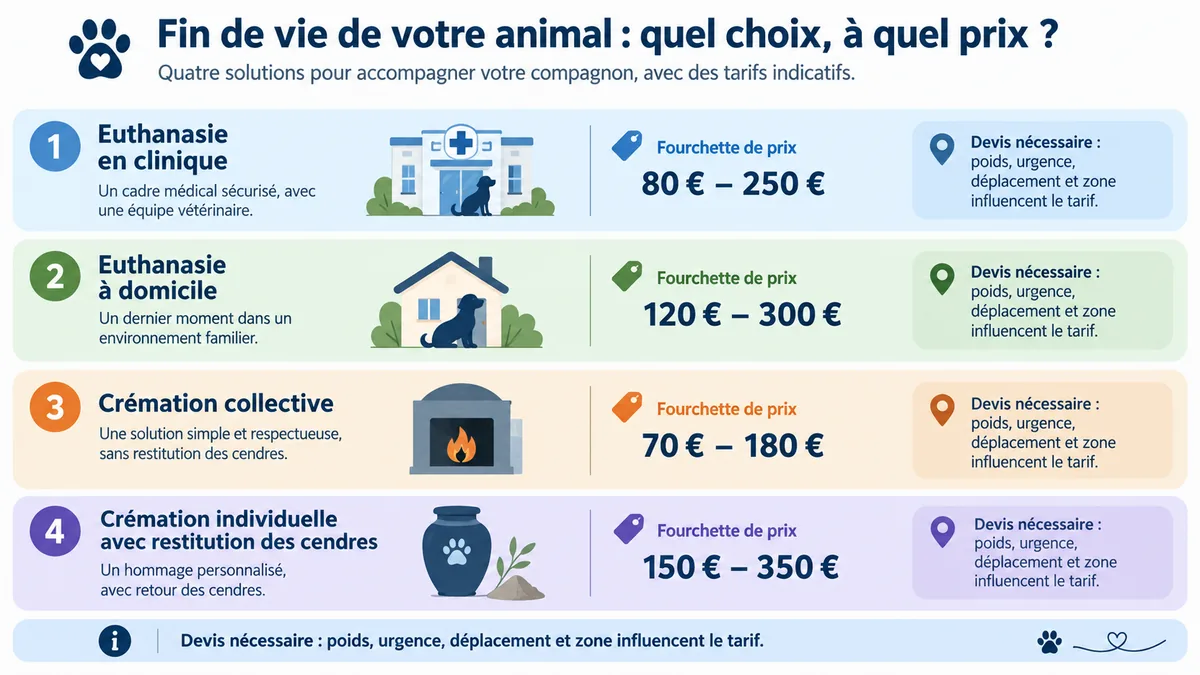 Comparatif des prix euthanasie et crémation chien